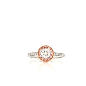 Desert Rose Pink and White Diamond Ring