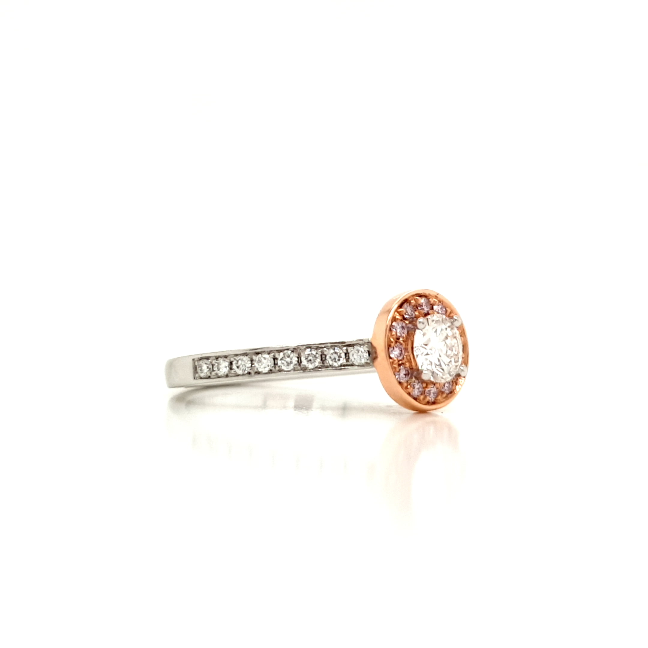 Desert Rose Pink and White Diamond Ring - Image 4