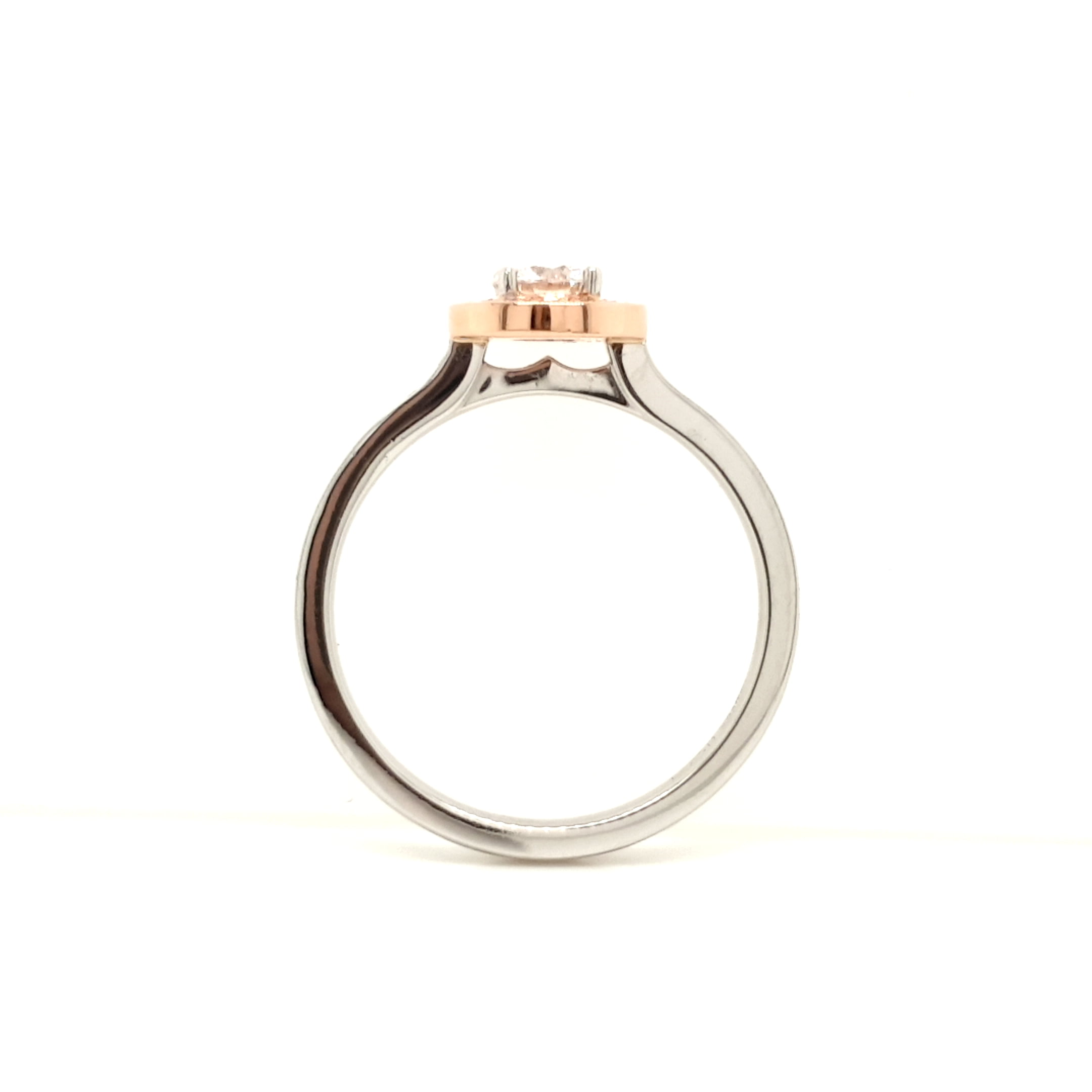 Desert Rose Pink and White Diamond Ring - Image 3