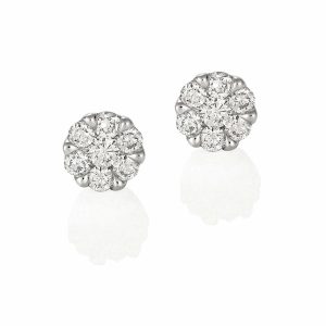 Diamond Cluster Stud Earrings (Large)