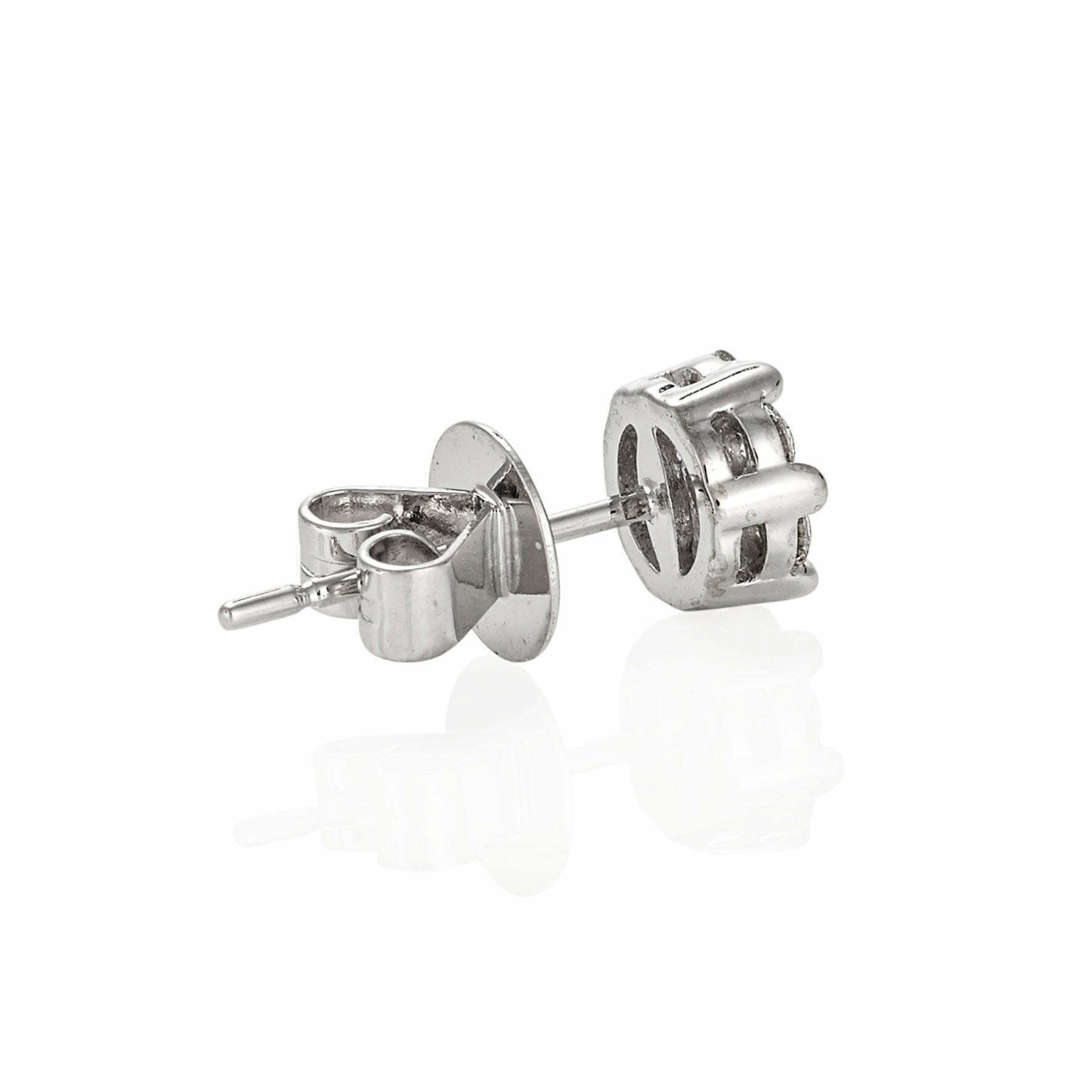 Diamond Cluster Stud Earrings (Medium) - Image 3