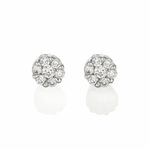 Diamond Cluster Stud Earrings (Medium)
