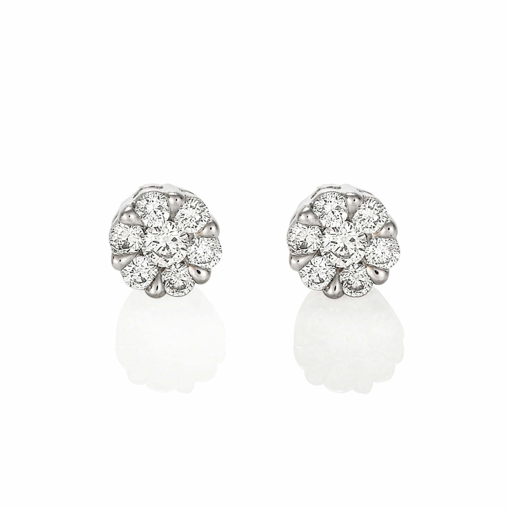 Diamond Cluster Stud Earrings (Medium)