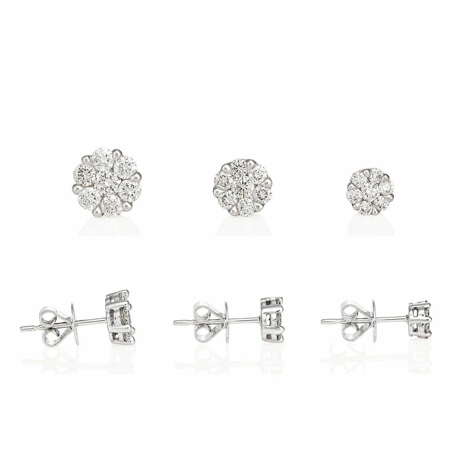 Diamond Cluster Stud Earrings (Small) - Image 4