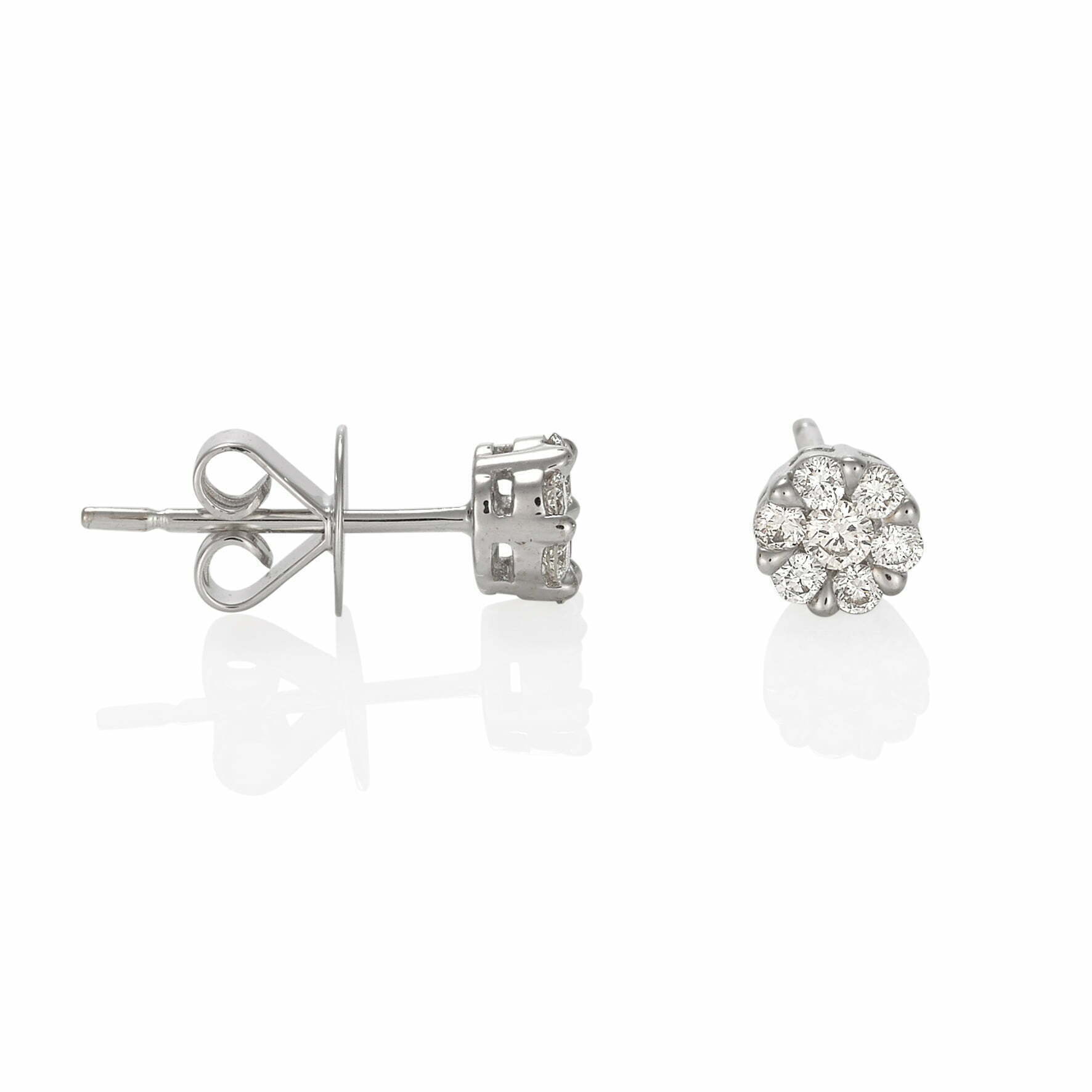 Diamond Cluster Stud Earrings (Small) - Image 3