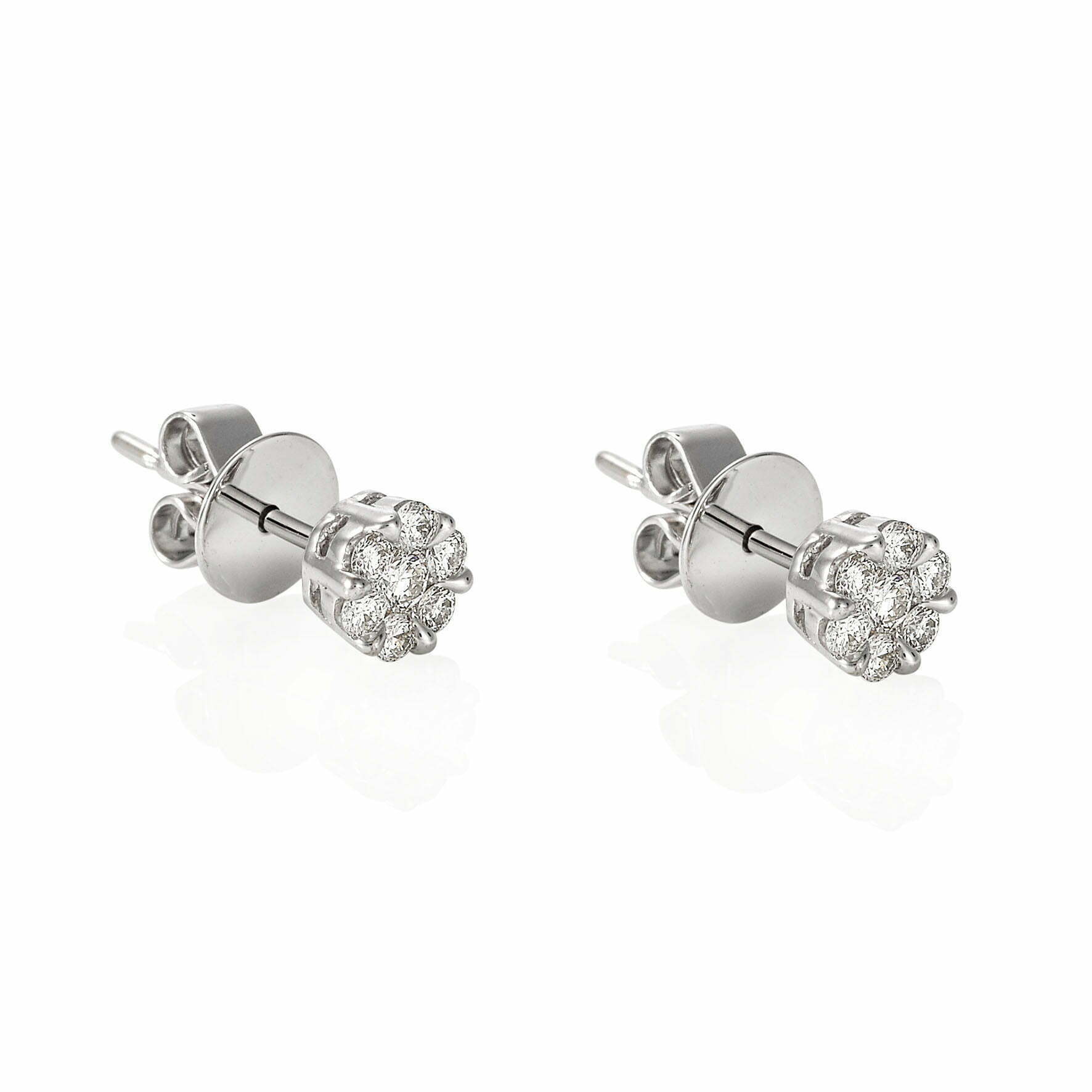 Diamond Cluster Stud Earrings (Small) - Image 2