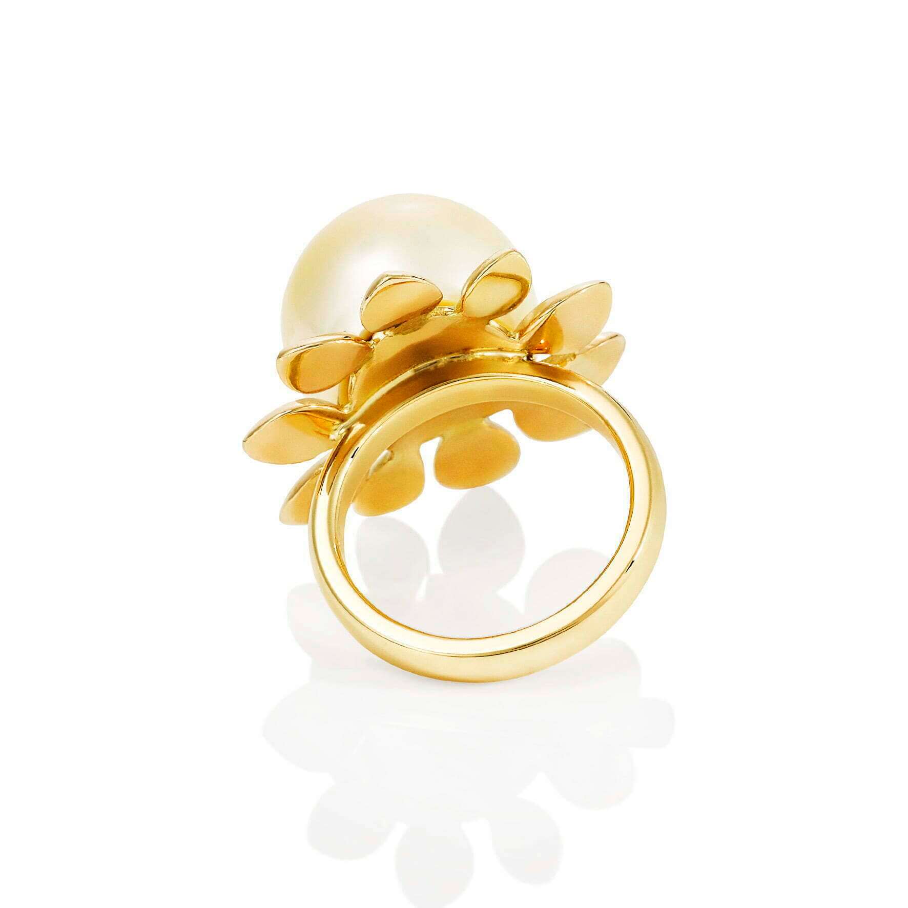 Gold South Sea Pearl and Yellow Diamond Ring - Image 7