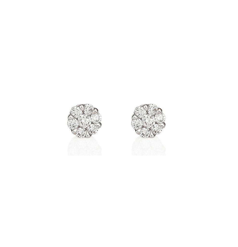 Diamond Cluster Stud Earrings (Small)