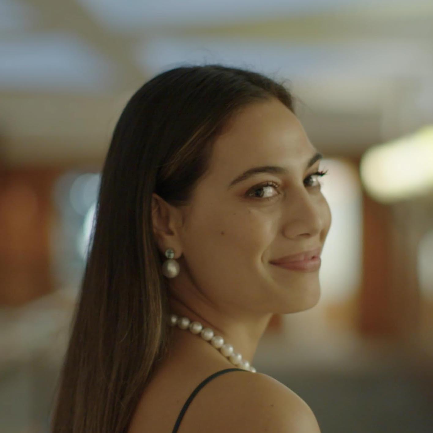 South Sea Pearl and Tourmaline Earrings - Image 2